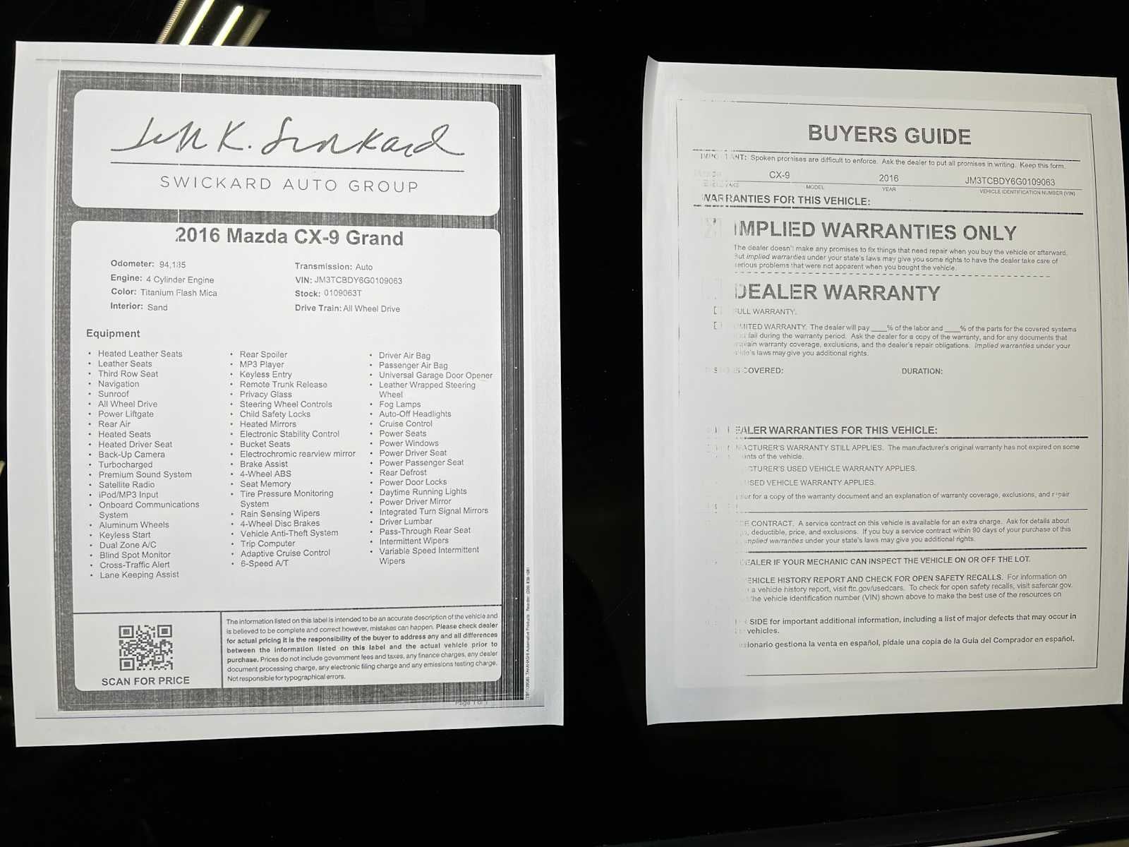 2016 Mazda Mazda CX-9 Grand Touring