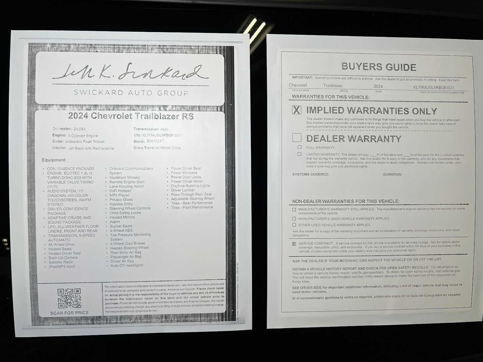 2024 Chevrolet TrailBlazer RS