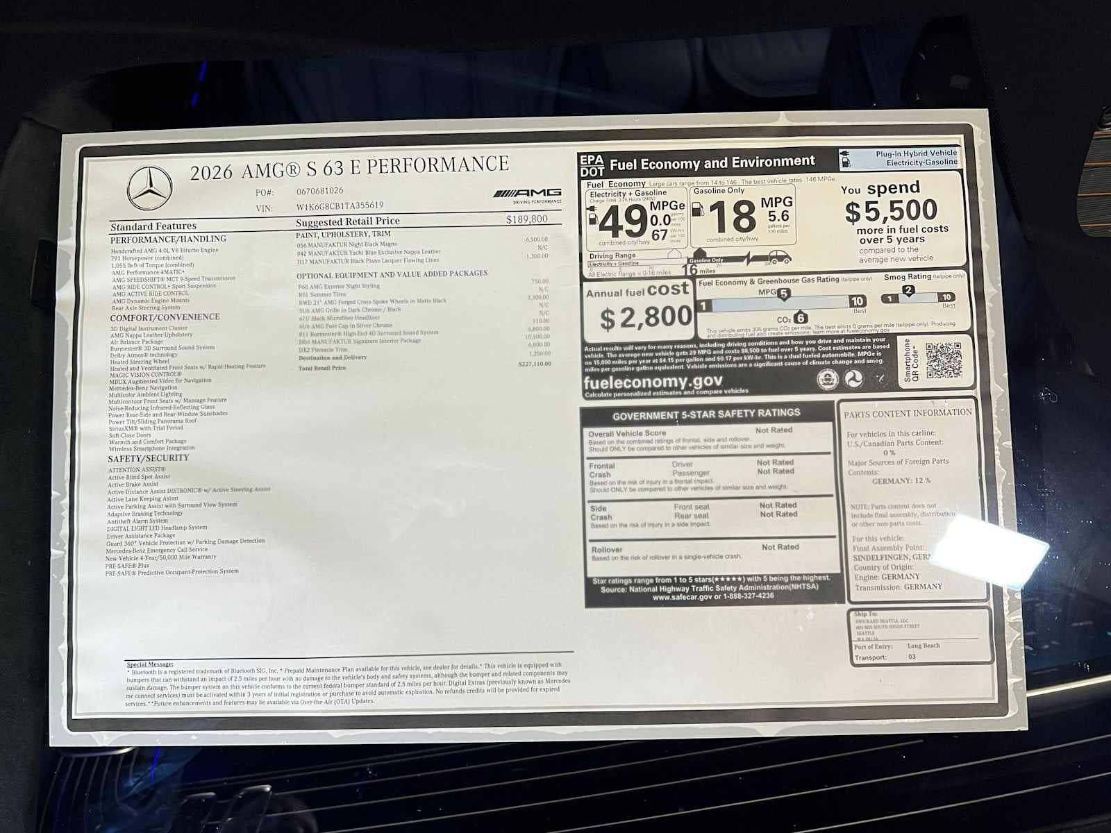 2026 Mercedes-Benz S-Class AMG® S 63 E