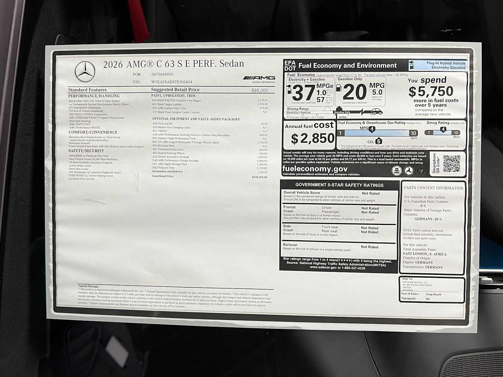 2026 Mercedes-Benz C-Class AMG® C 63 S E Performance