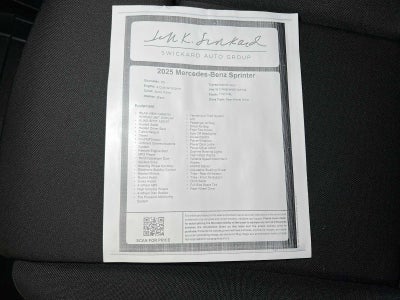 2025 Mercedes-Benz Sprinter 2500 Standard Roof I4 Diesel 144" RWD