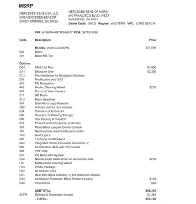 2026 Mercedes-Benz GLC 300 4MATIC® SUV