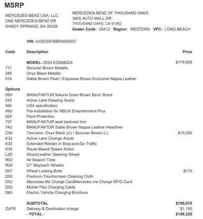 2024 Mercedes-Benz EQS Maybach EQS 680