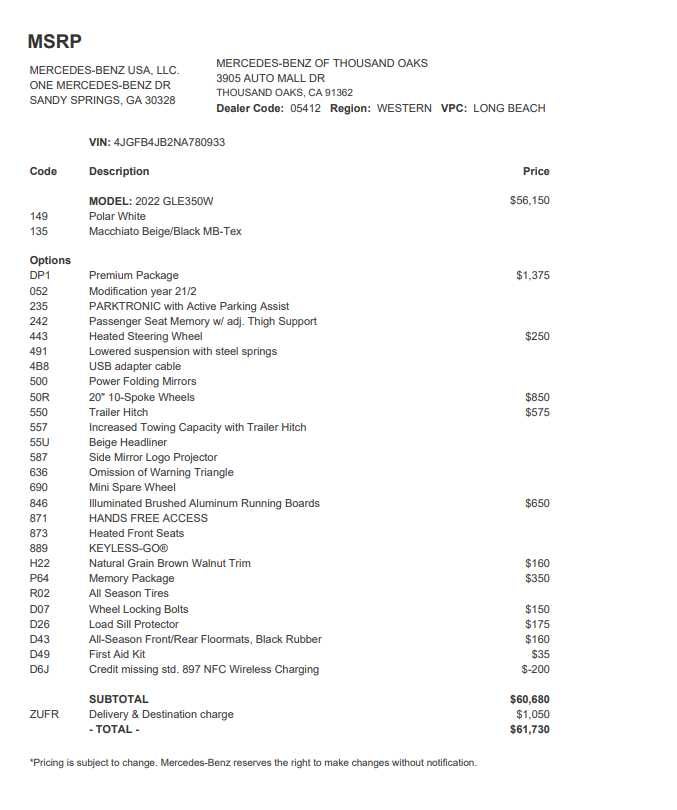 2022 Mercedes-Benz GLE 350 SUV