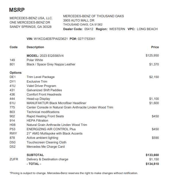 2023 Mercedes-Benz EQS 580 4MATIC® Sedan