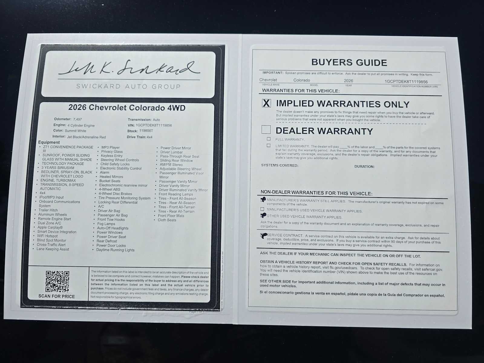 2026 Chevrolet Colorado 4WD Z71
