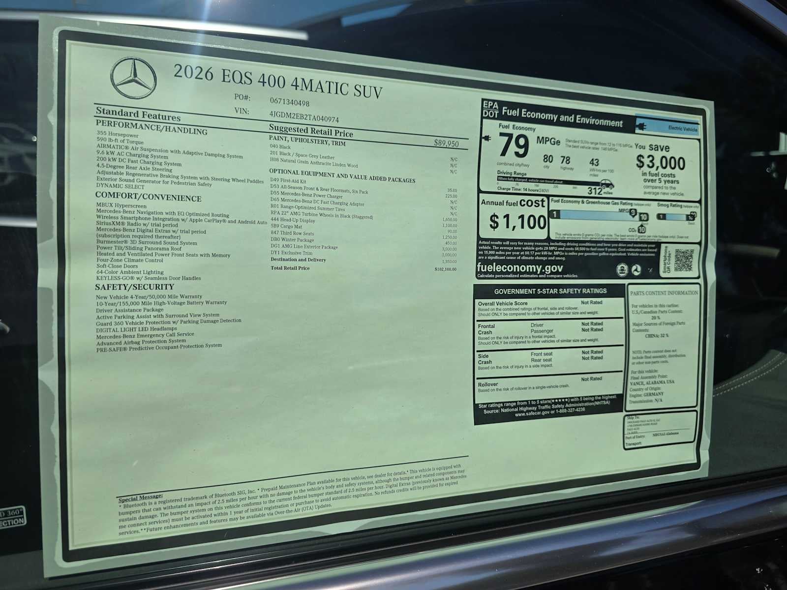 2026 Mercedes-Benz EQS 400 4MATIC® SUV