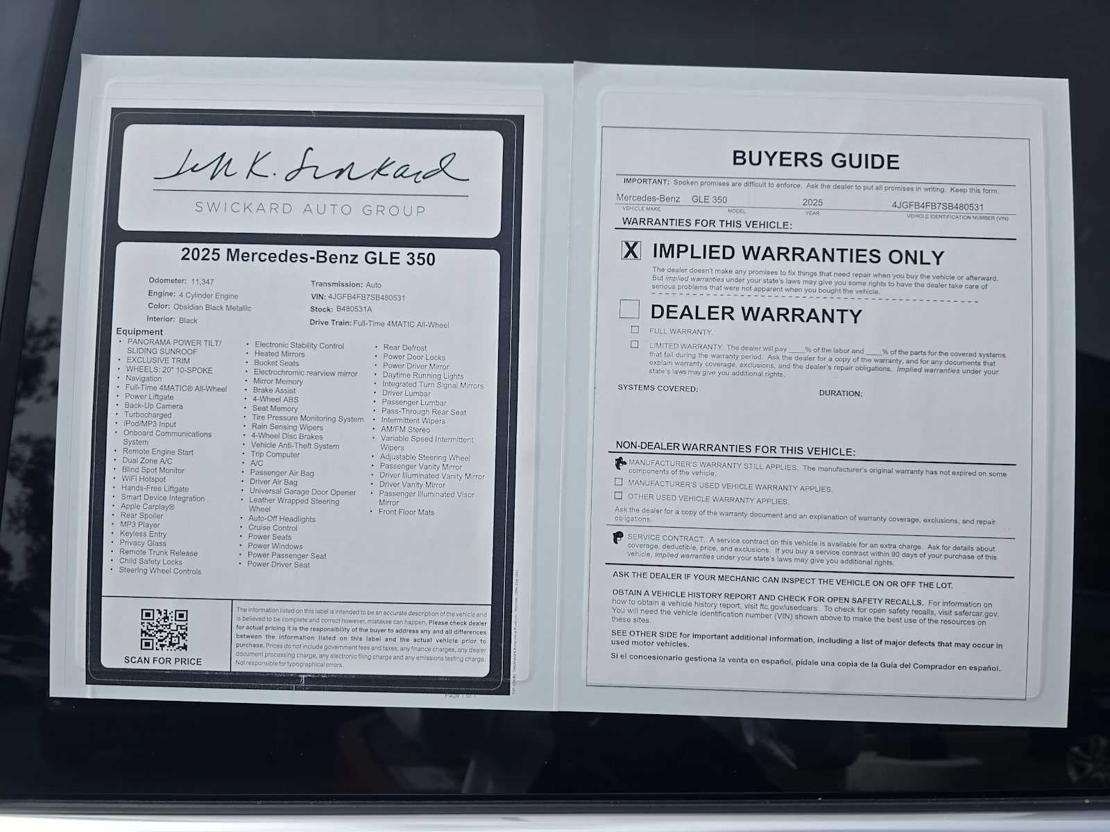 2025 Mercedes-Benz GLE 350 4MATIC® SUV