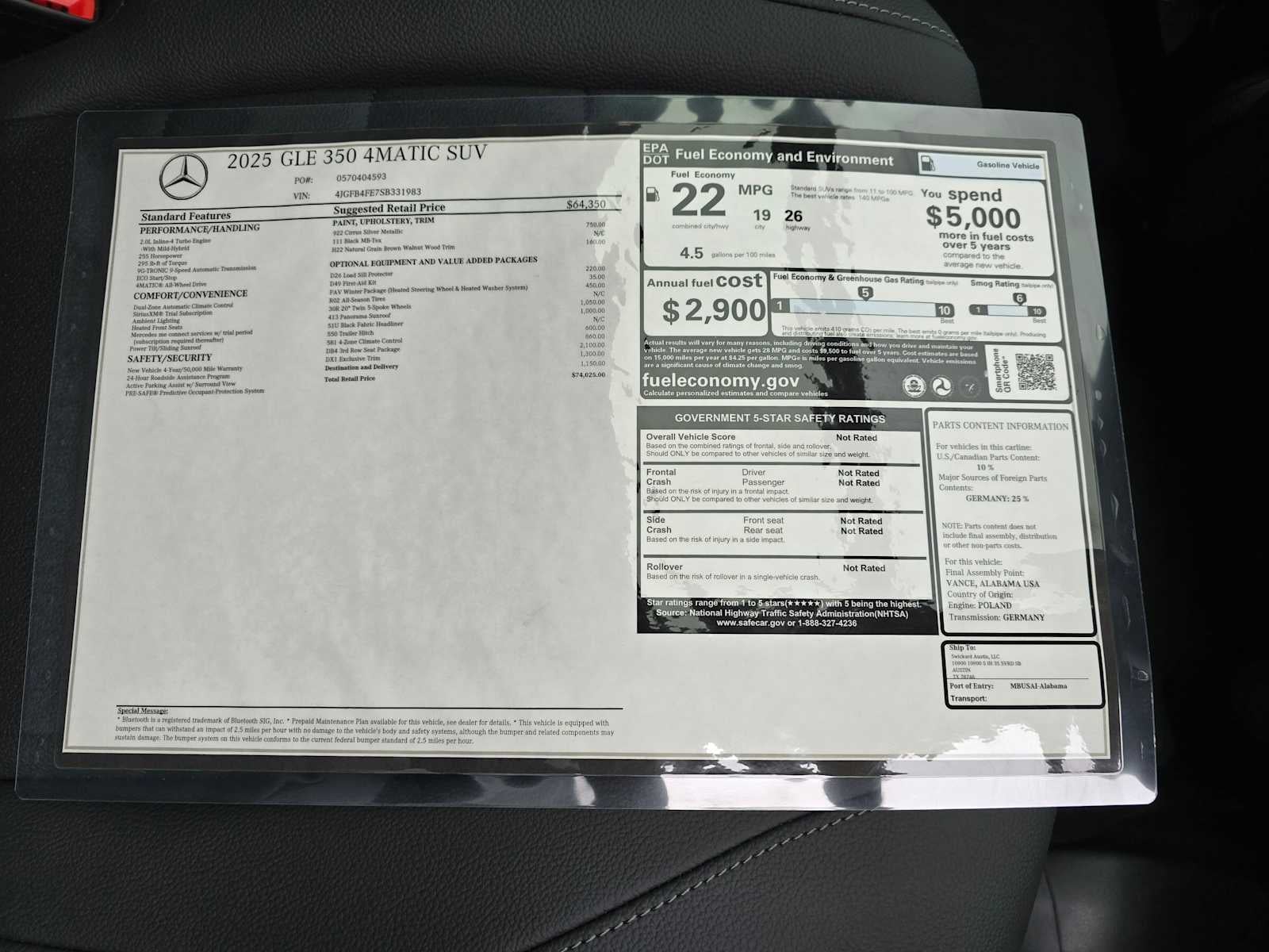 2025 Mercedes-Benz GLE GLE 350