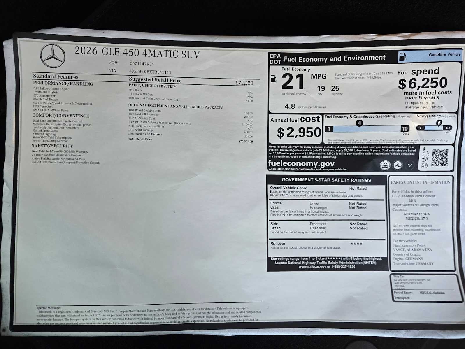 2026 Mercedes-Benz GLE GLE 450