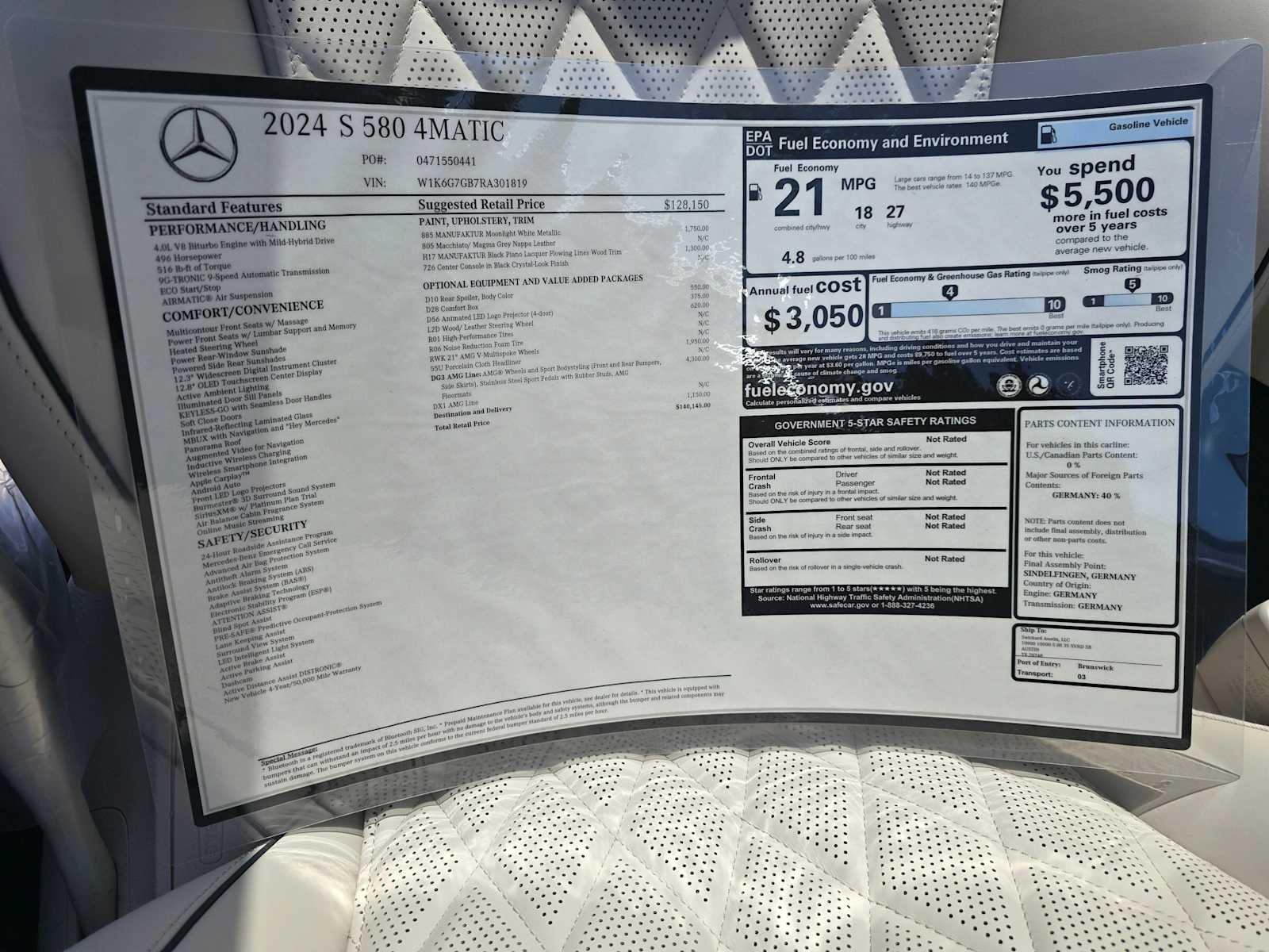 2024 Mercedes-Benz S-Class S 580