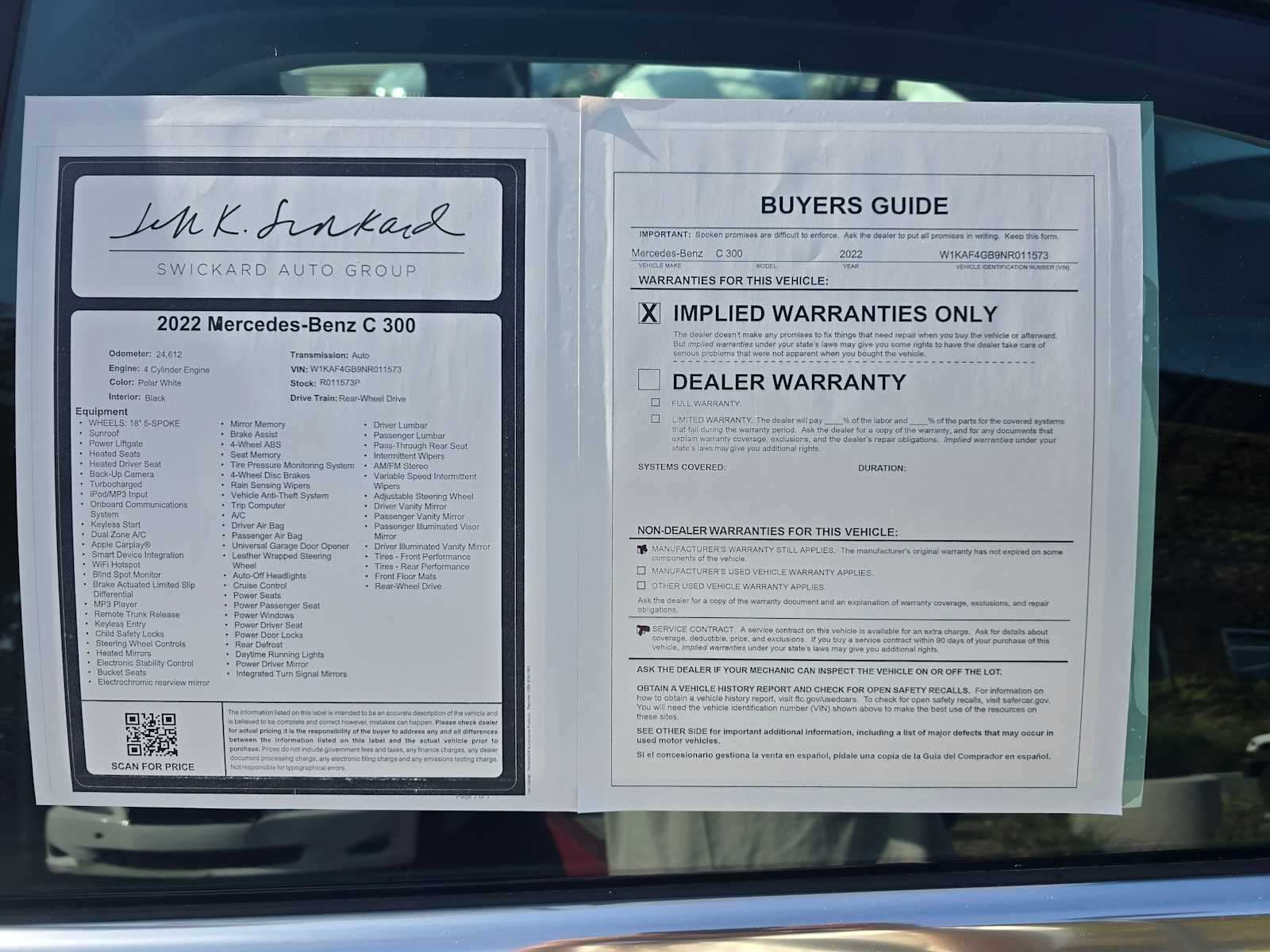 2022 Mercedes-Benz C-Class C 300