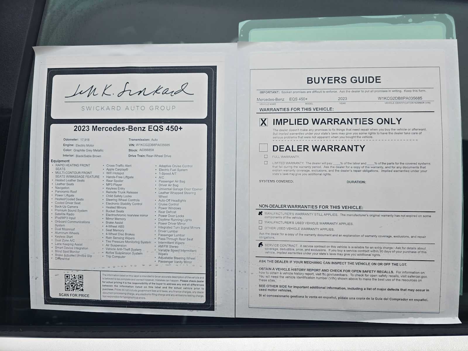 2023 Mercedes-Benz EQS EQS 450+