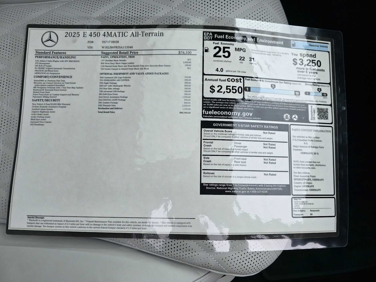 2025 Mercedes-Benz E-Class E 450