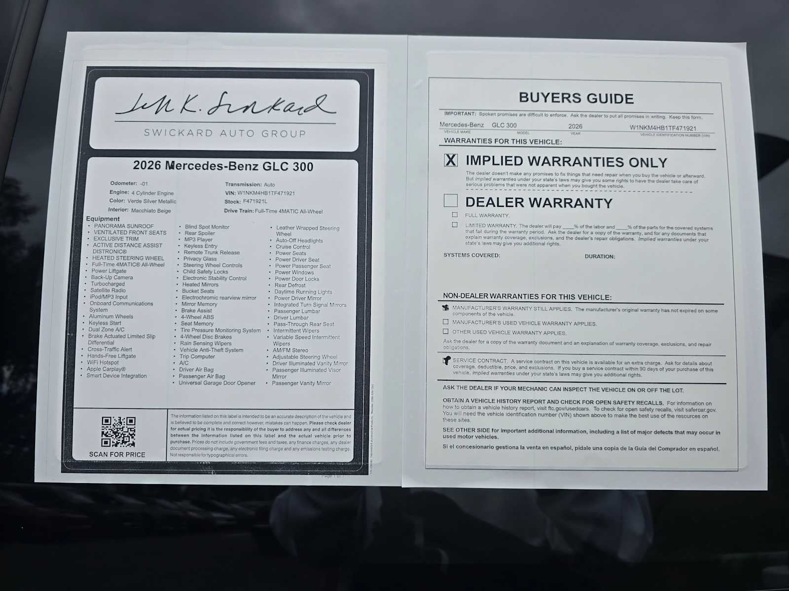 2026 Mercedes-Benz GLC GLC 300