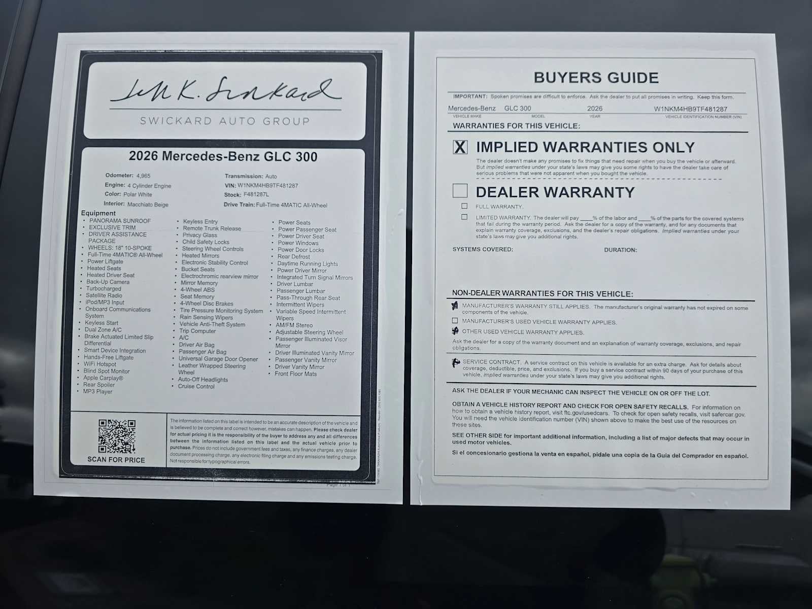 2026 Mercedes-Benz GLC 300 4MATIC® SUV