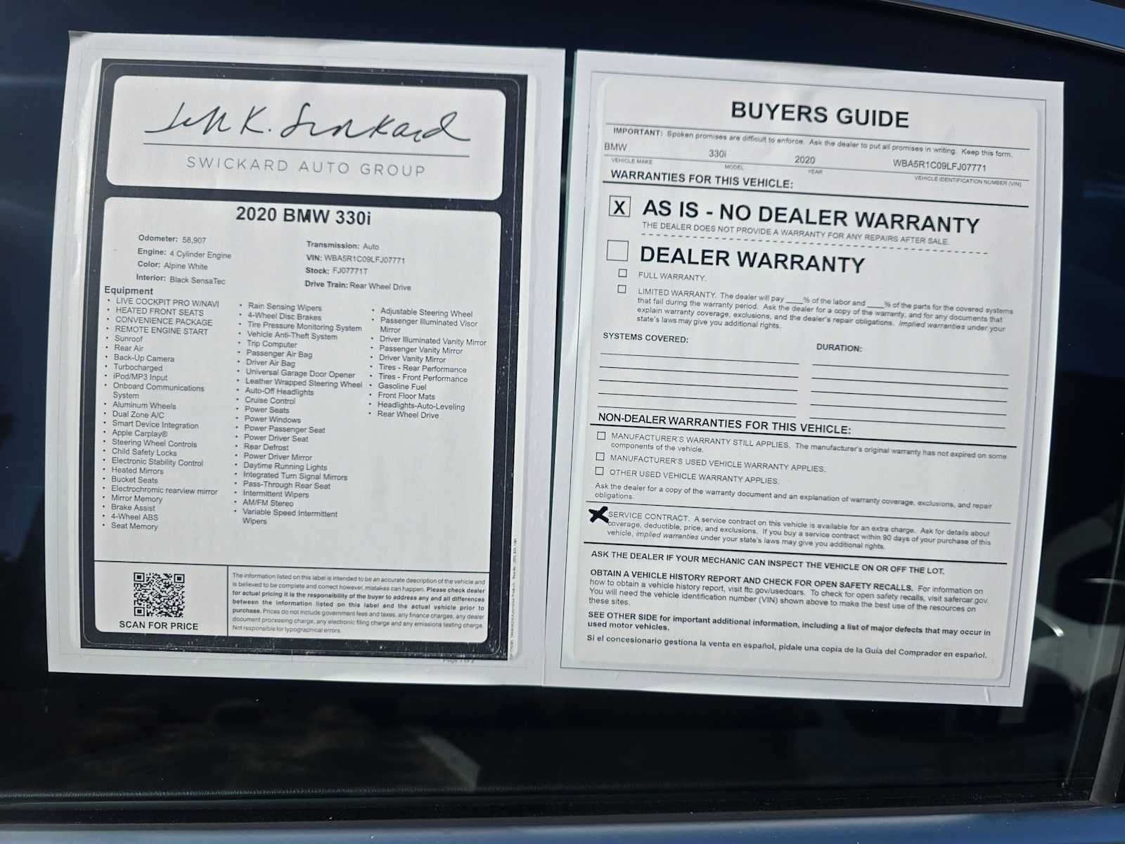 2020 BMW 330i 330i