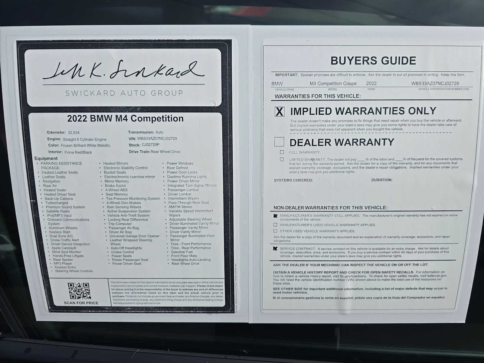 2022 BMW M4 Competition
