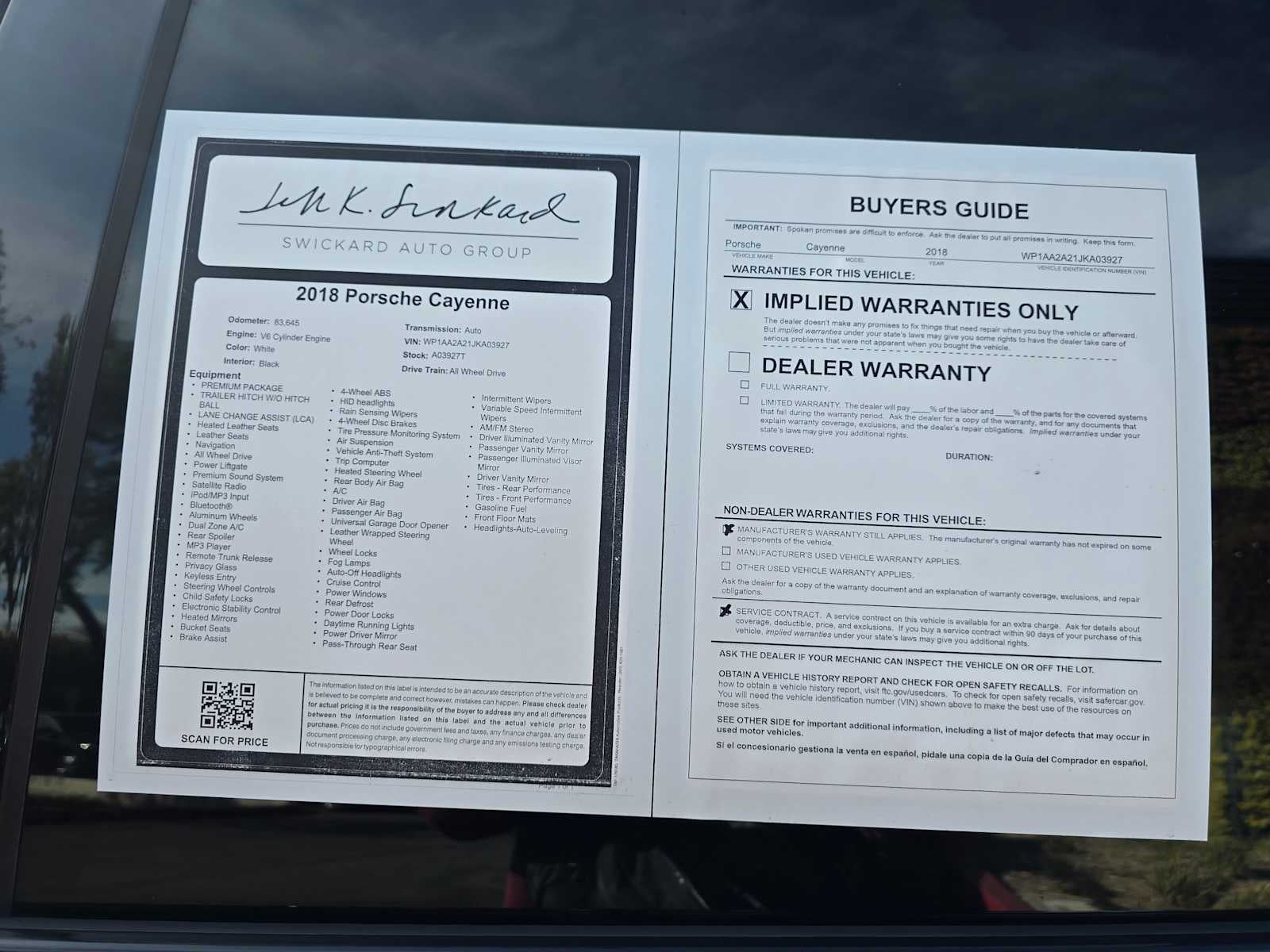 2018 Porsche Cayenne Platinum Edition