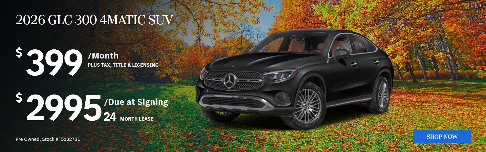 2026 GLC 4MATIC SUv: $399/mo