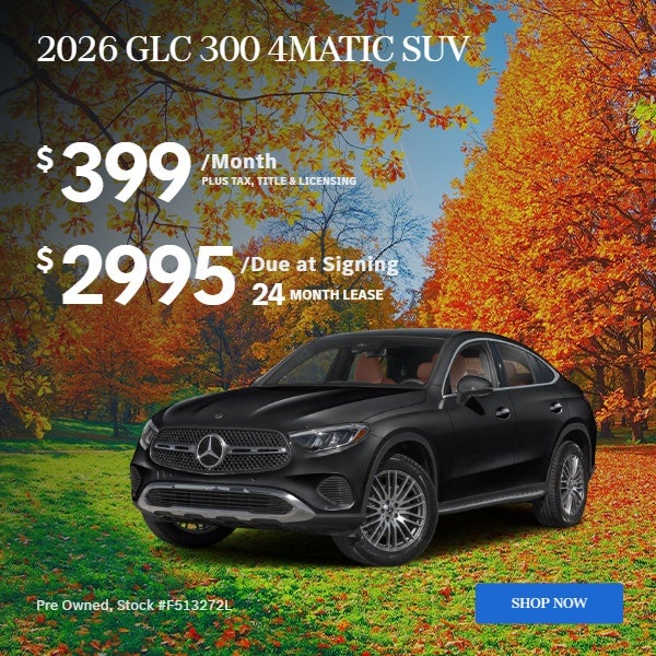 2026 GLC 4MATIC SUv: $399/mo